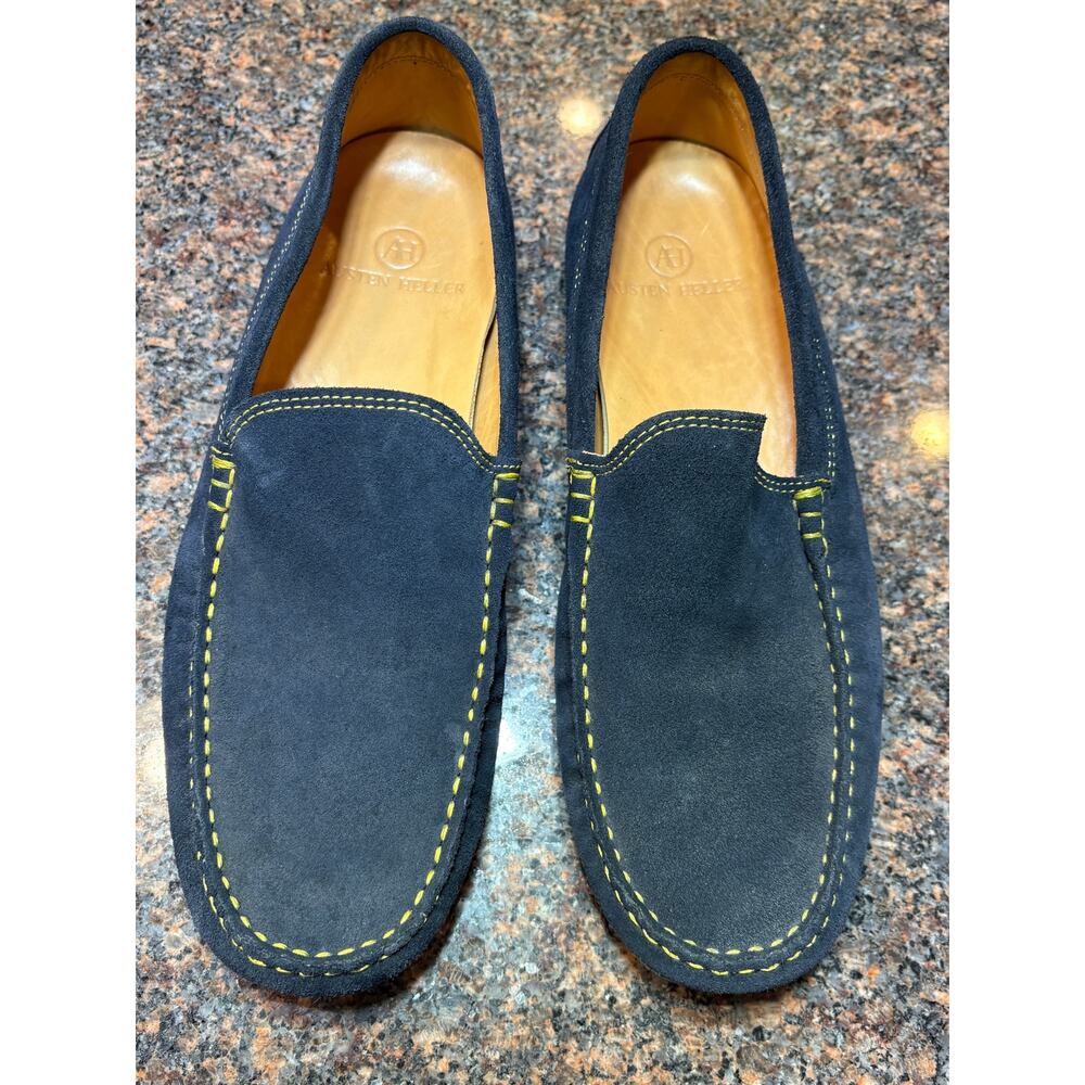Austen Heller Men's Navy Driving Loafers Moc Toe Size 8 Excellent Cond - Picture 3 of 10